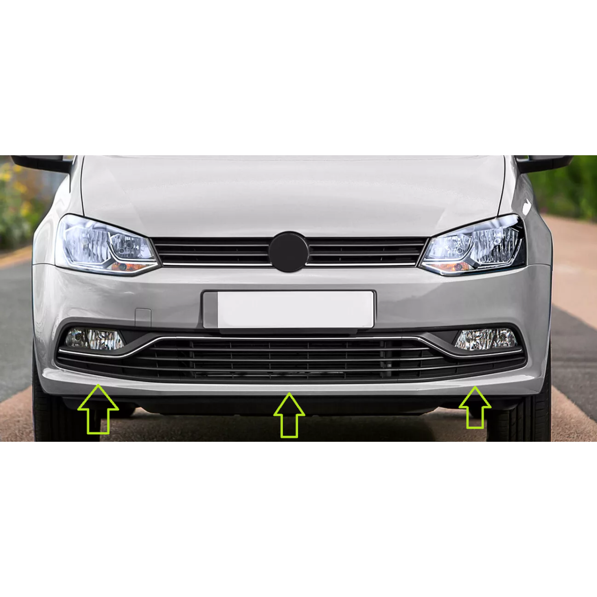 Решітка бампера Фольксваген Поло - Volkswagen Polo 2014-2017 (комплект)