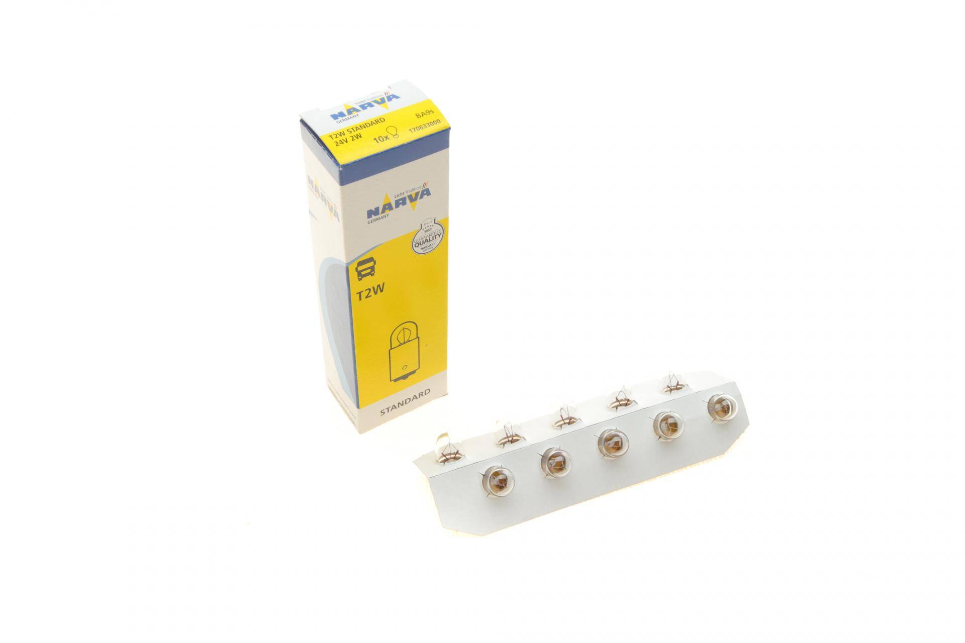 Автолампа T2W 24V 2W BA9s Standard