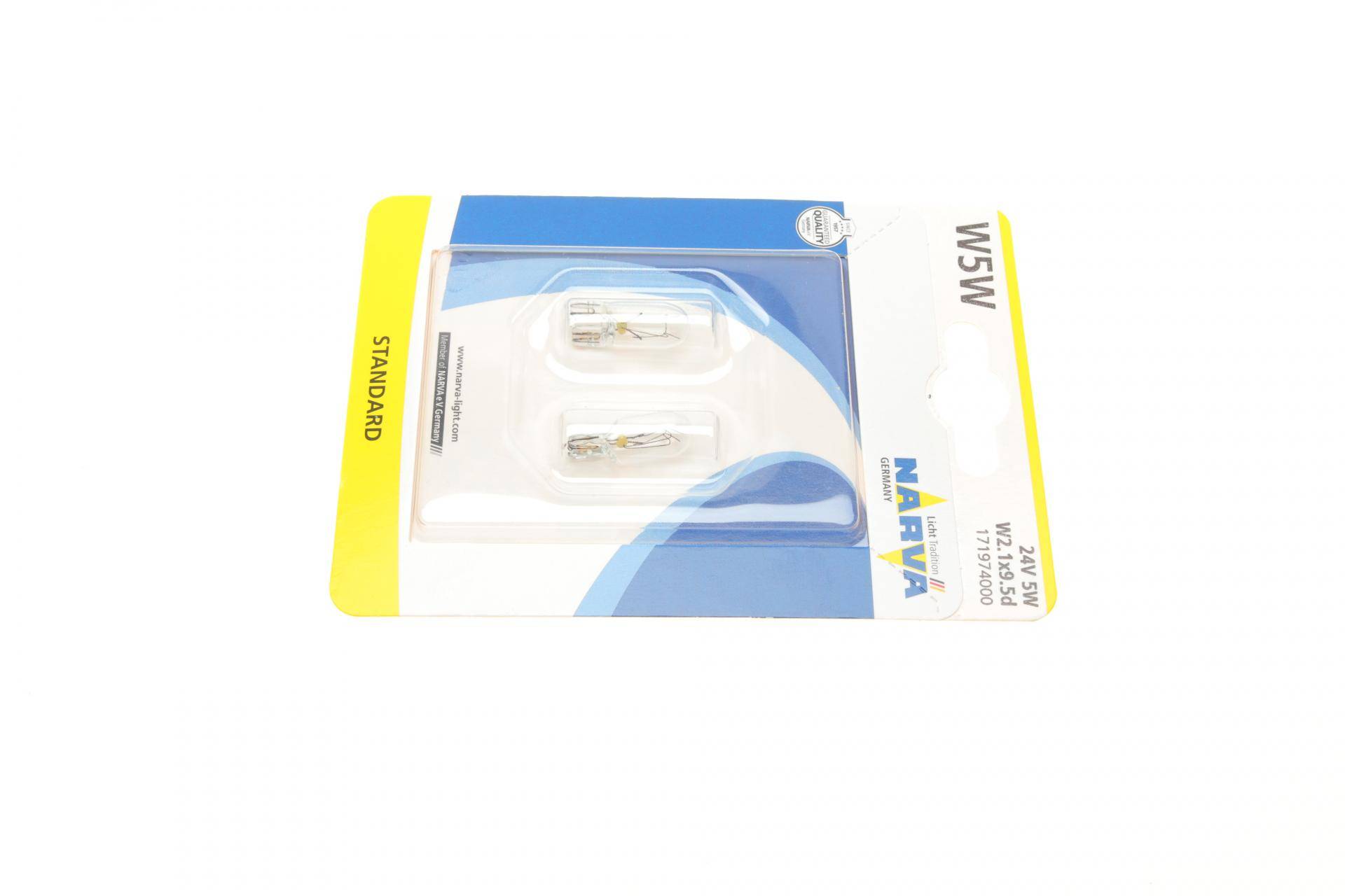 Автолампа W5W 24V 5W W2.1x9.5d (без цоколя) (блістер/к-кт 2шт)