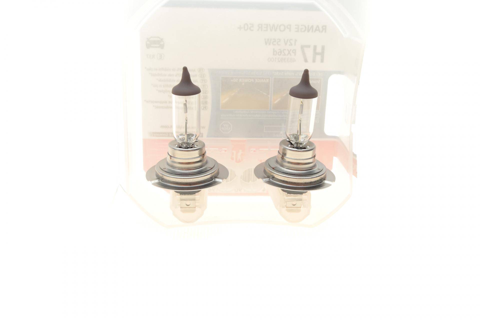 Автолампа H7 12V 55W PX26d Range Power 50 + (к-кт 2 шт.)