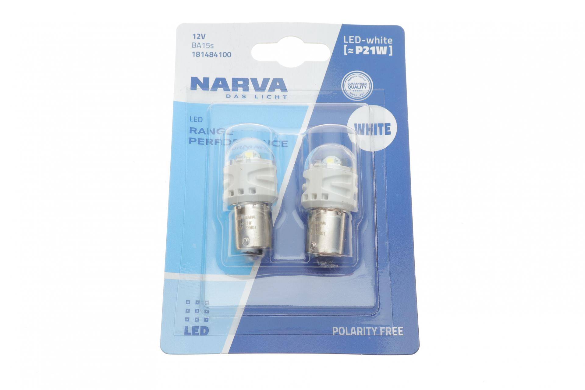 Автолампа P21W 12V 2.2W BA15s LED (біла) (к-кт 2 шт.)