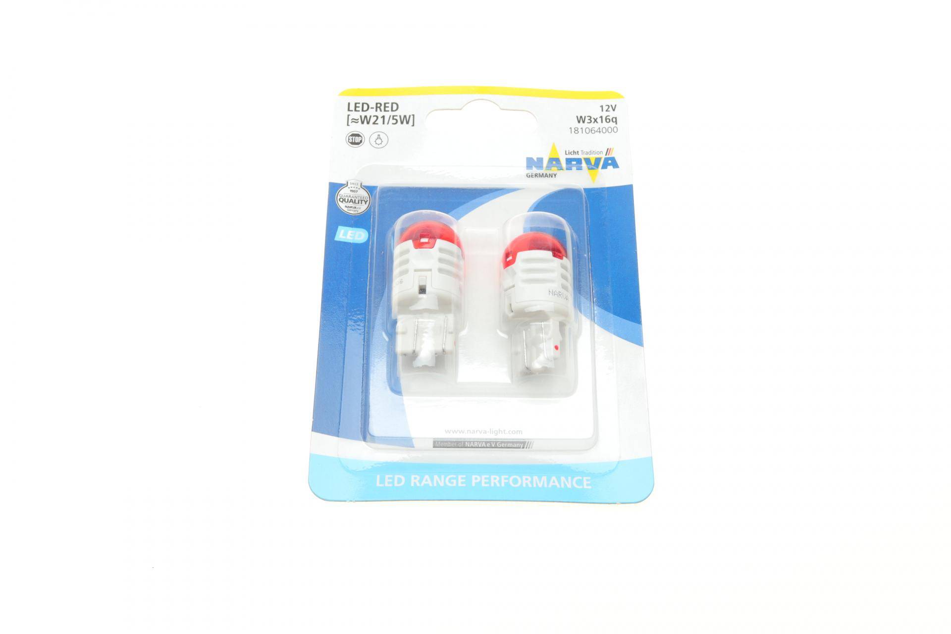 Автолампа W21/5W 12V 21/5W W3x16q (LED) (червона) (к-кт 2шт.)