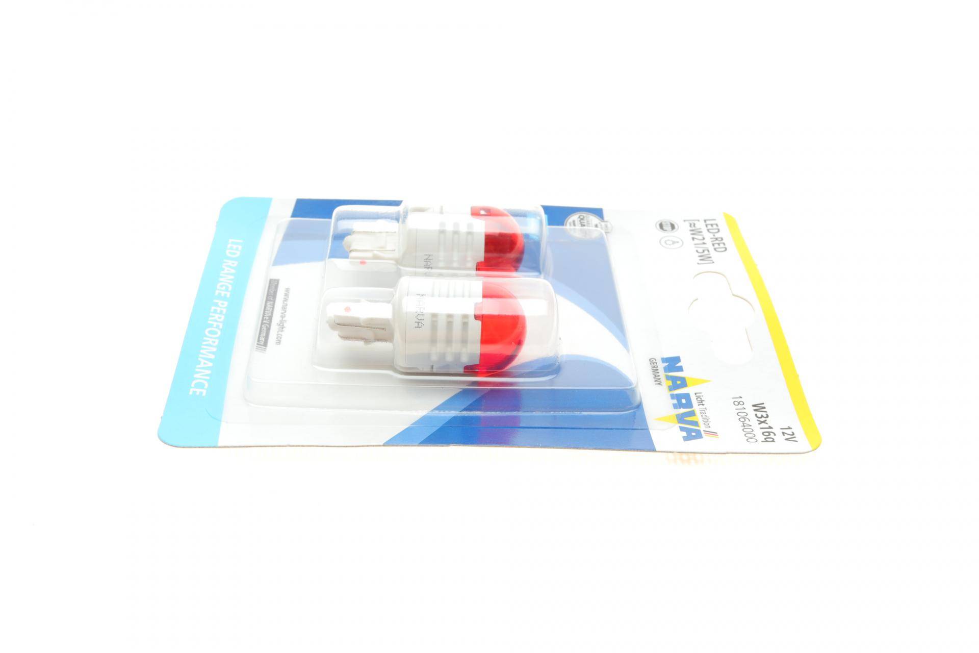 Автолампа W21/5W 12V 21/5W W3x16q (LED) (червона) (к-кт 2шт.)
