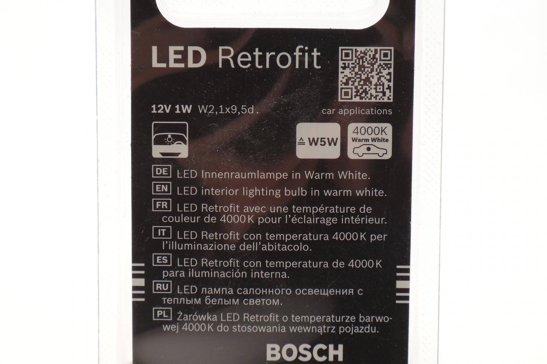 Автолампа W5W 12V 1W W2.1x9.5d LED Retrofit BL (4000K) (к-кт 2шт) знято з постачання