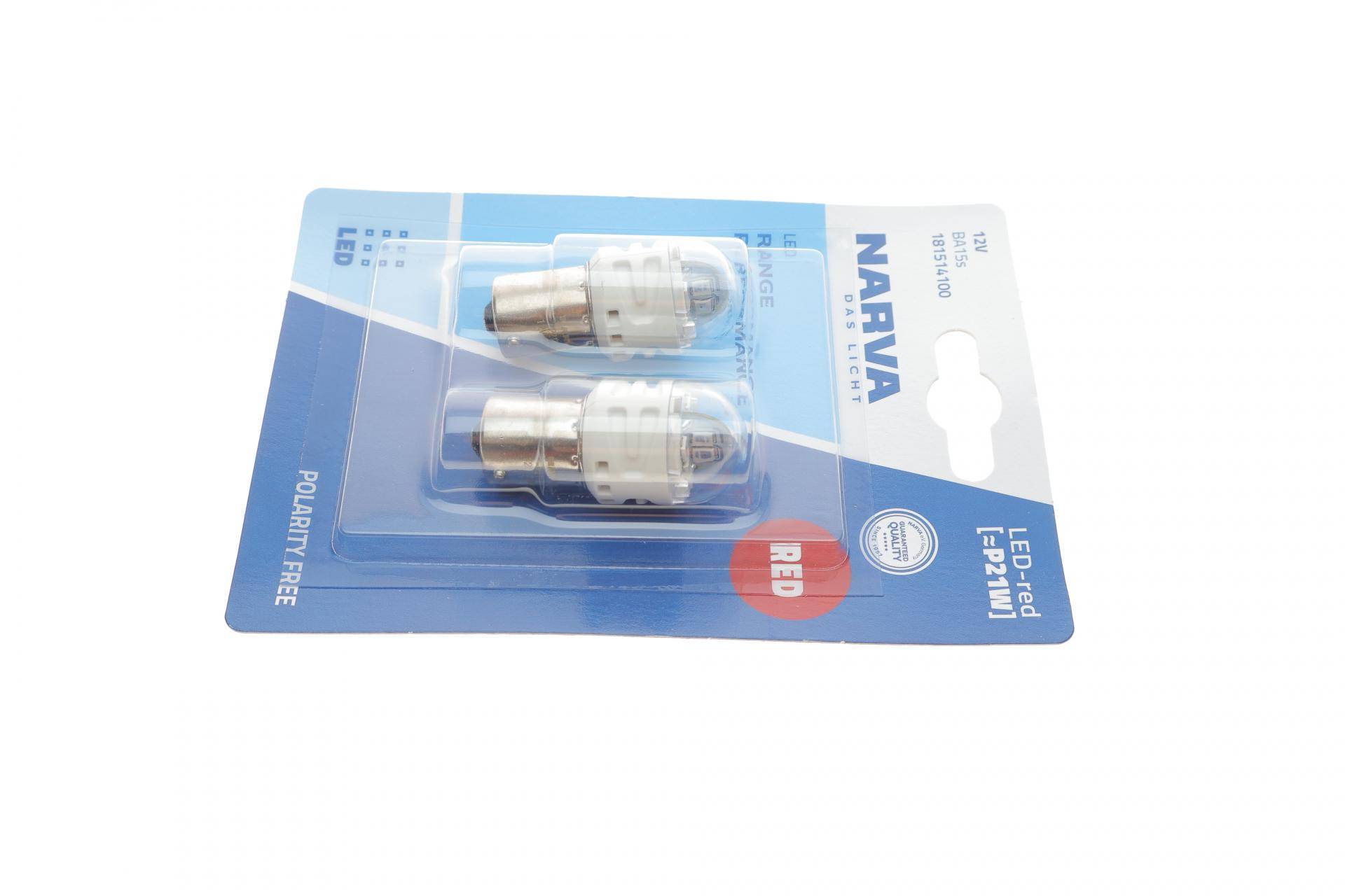 Автолампа P21W 12V 1.73W BA15s LED (червона) (к-кт 2 шт.)