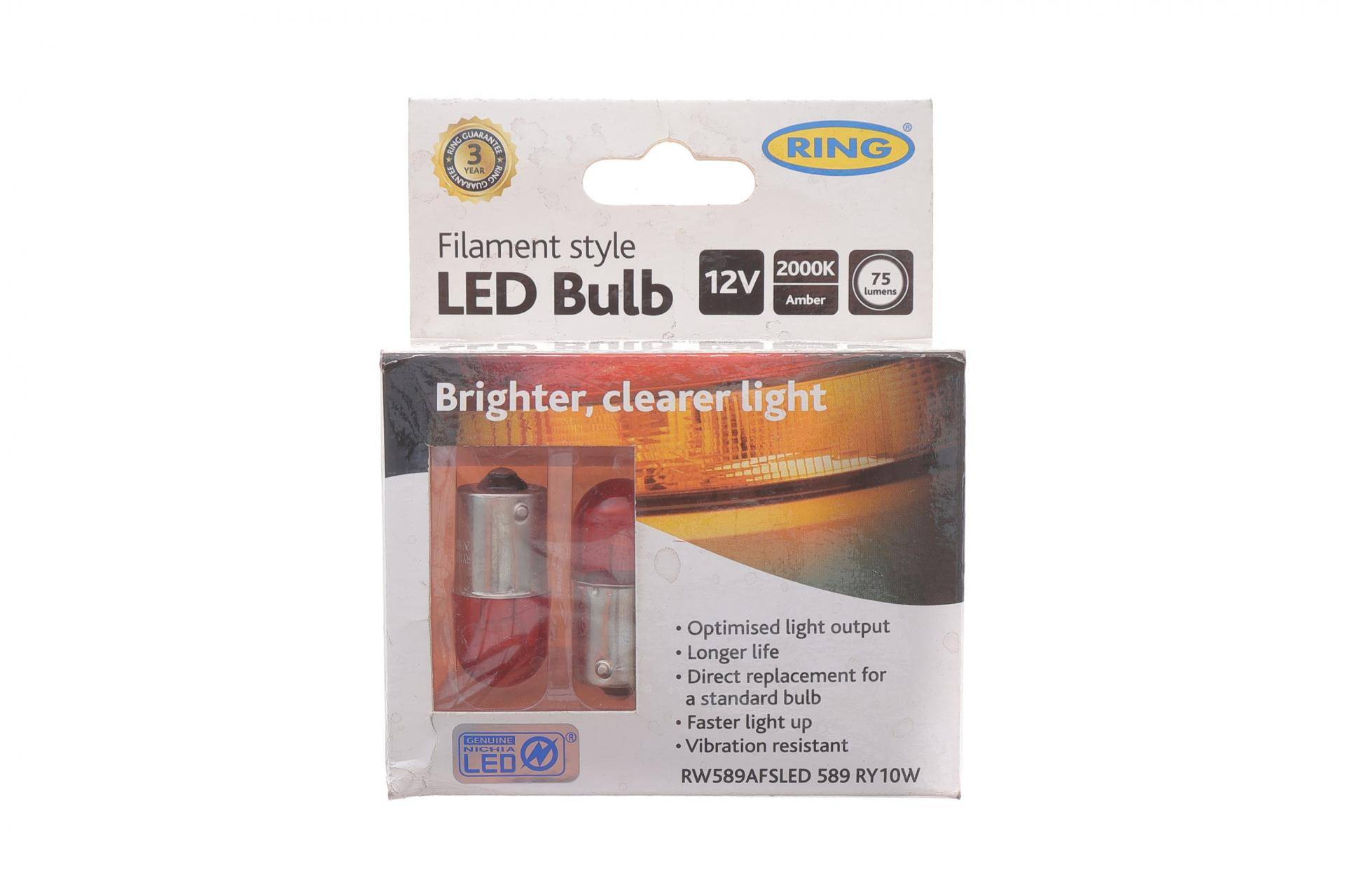 Автолампа RY10W 12V 10W BAU15s Filament LED (2000K/75 lm/3x Long Life) Amber (2шт.)