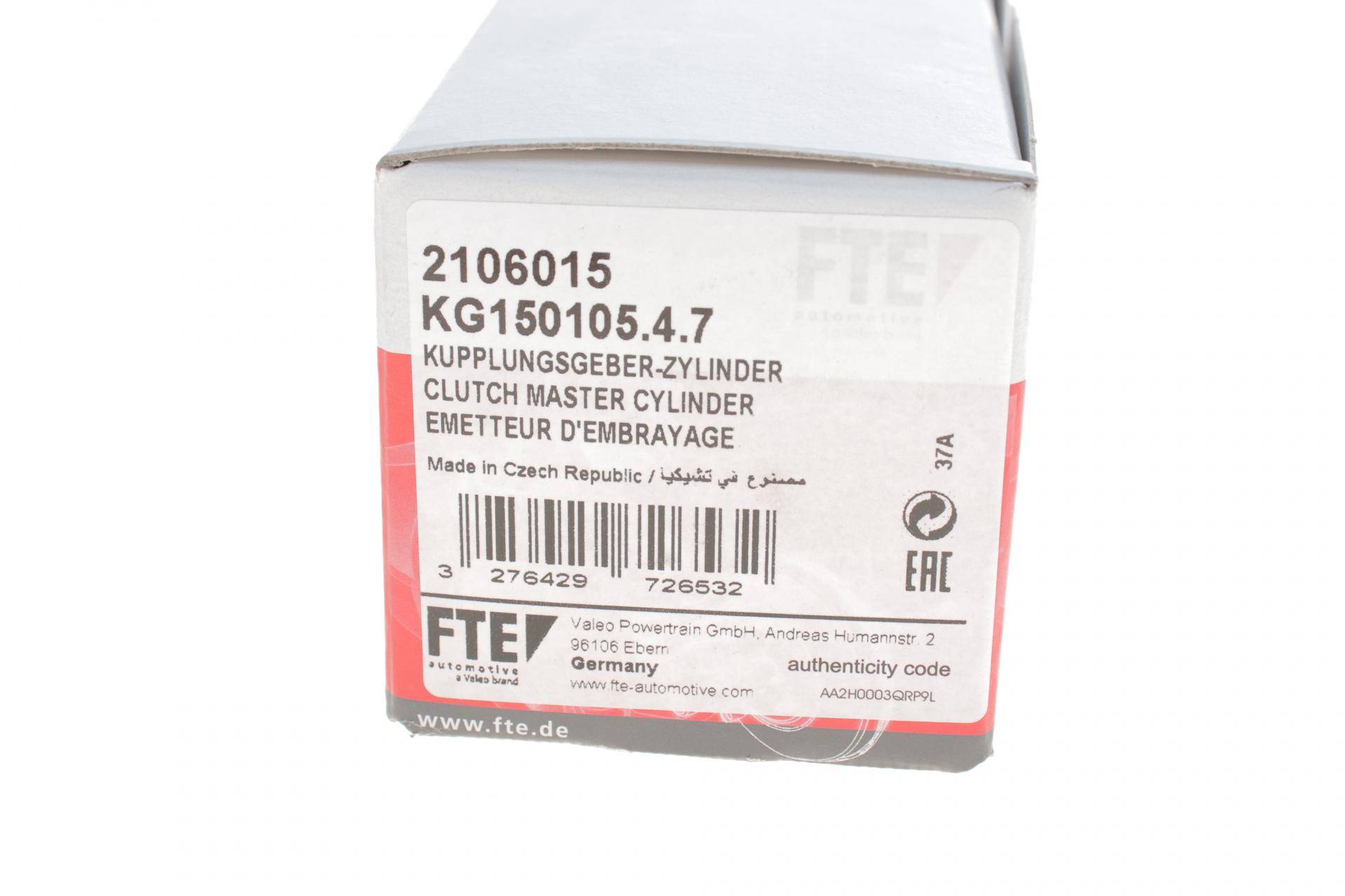 Циліндр зчеплення (головний) VW Golf/Passat/Audi A3 12- (d=15.87mm) = KG150105.4.7