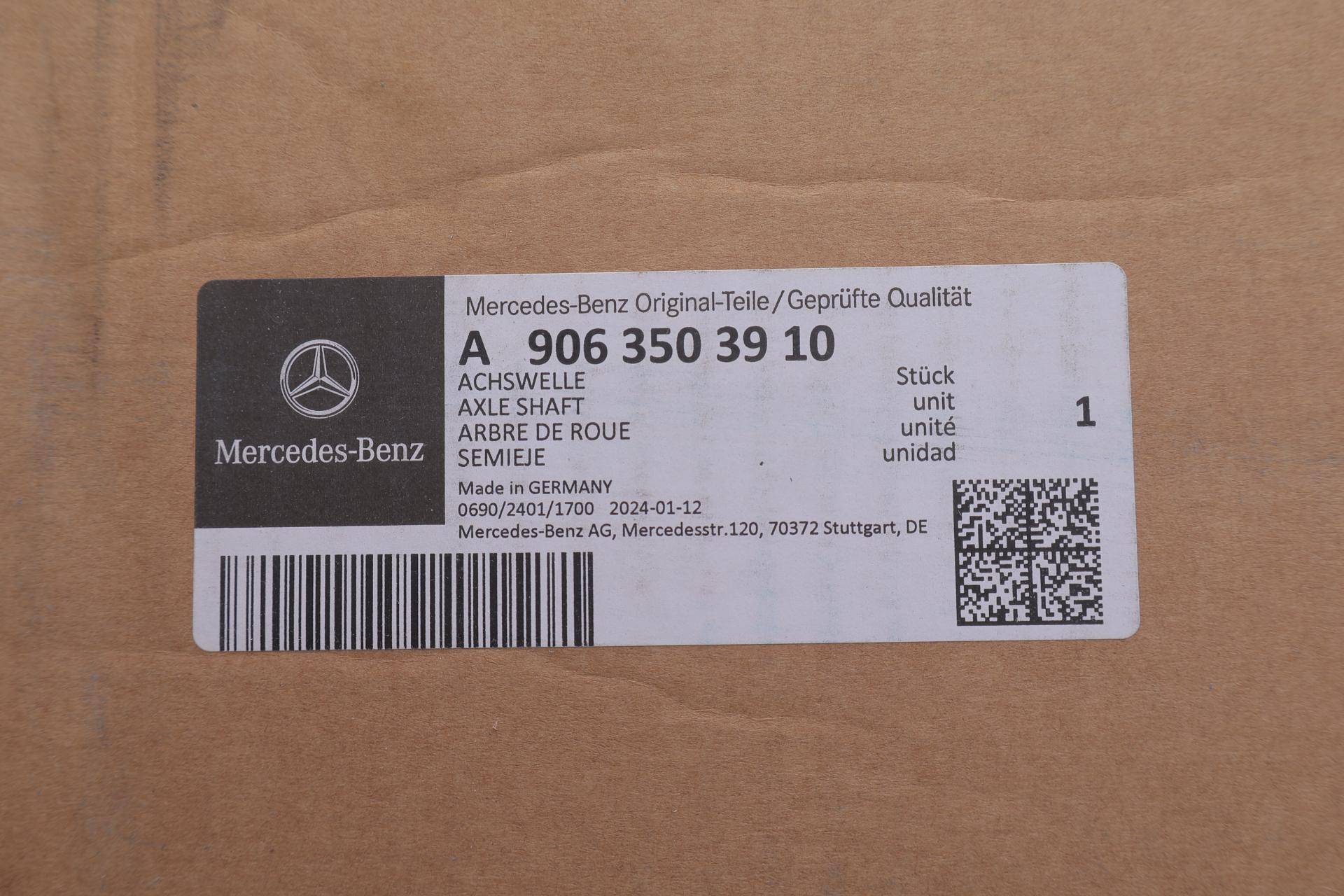 Піввісь (задня) MB Sprinter/VW Crafter 06- (L) (d=39,45/z=30/l=889) (OE)