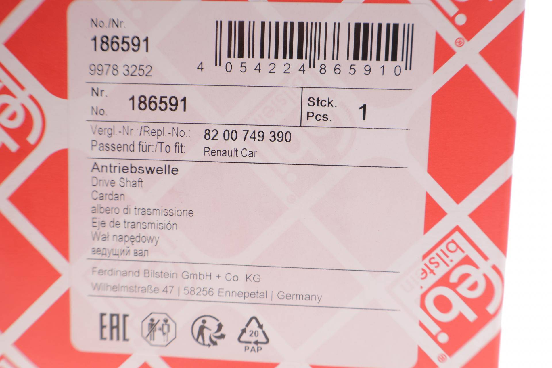 Піввісь Renault Clio 1.2/2.0/1.5 dCi/1.9 D 04- (R) (23x26x865) (+ABS)