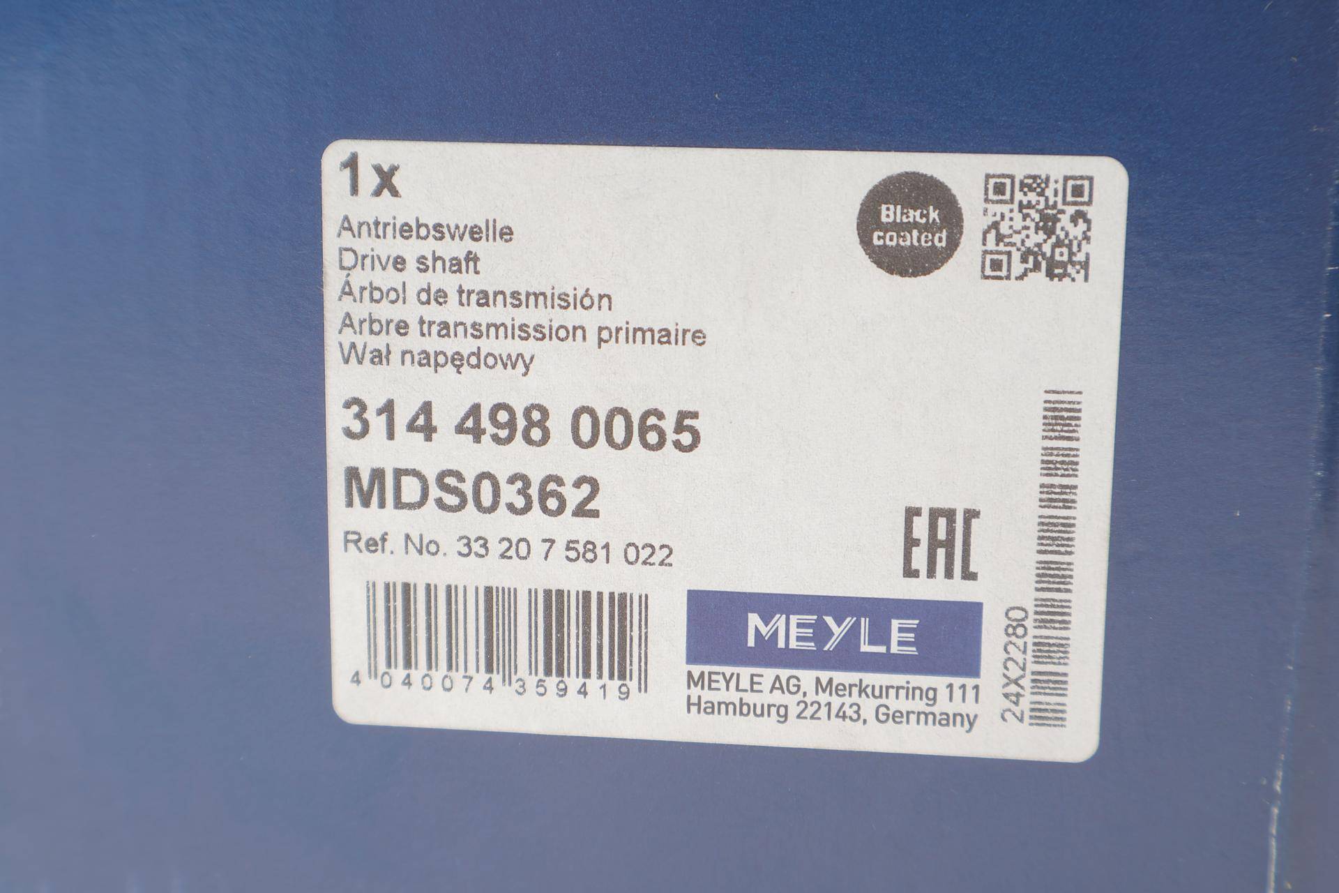 Піввісь (задня) (R) BMW 5 (F10/F11) 10-17 N20/N47/N57 (30x28zx817mm)