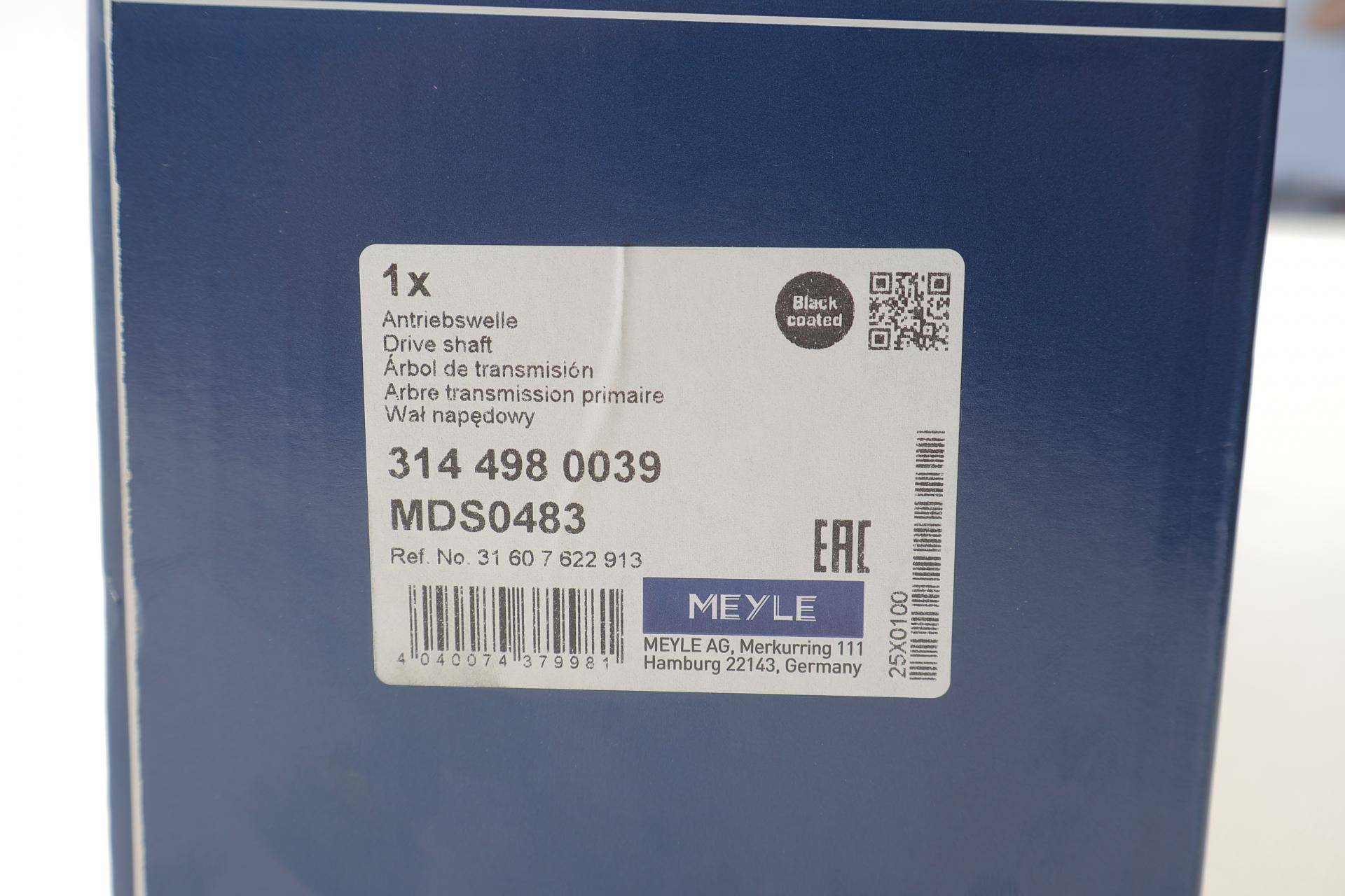 Піввісь (передня) BMW X5 (E70/F15/F85)/X6 (E71/E72/F16/F86) 10-19 (L) (30x27/663) B47/N47/N55/N57