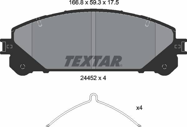 Колодки гальмівні (передні) Lexus RX 08-/ Toyota Camry 17- (Advics) (166.8x59.3x17.5)