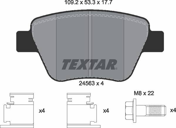 Колодки гальмівні (задні) VW Caddy 10- (109.2x53.3) (Bosch) Q+