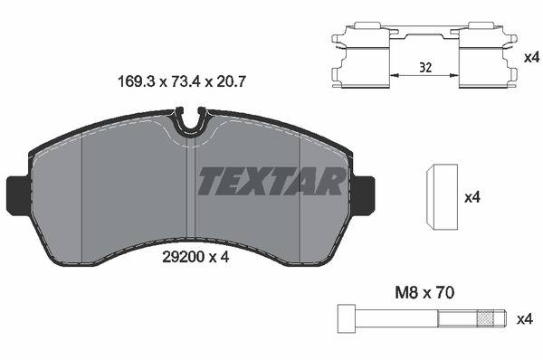 Колодки гальмівні (передні) MB Sprinter 509-515CDI/VW Crafter 50 06- (спарка) (Brembo) Q+