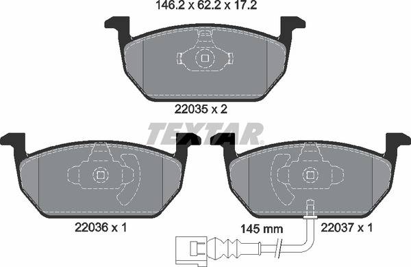 Колодки гальмівні (передні) Audi A3/VW Golf VII 12- (з датчиком) (Teves) Q+