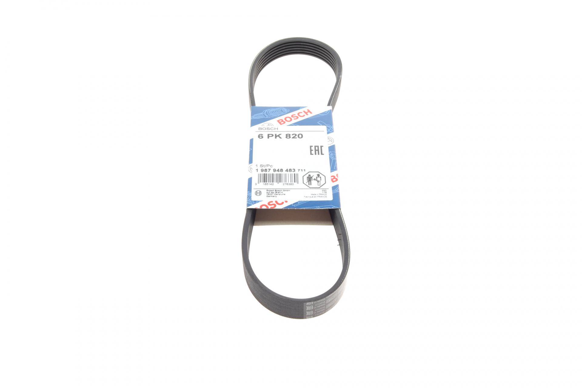 Ремінь генератора VW Polo/Skoda Fabia 1.4/1.9TDI 05-/Nissan Almera/Primera 1.5-1.8 00-08 (6PK820)