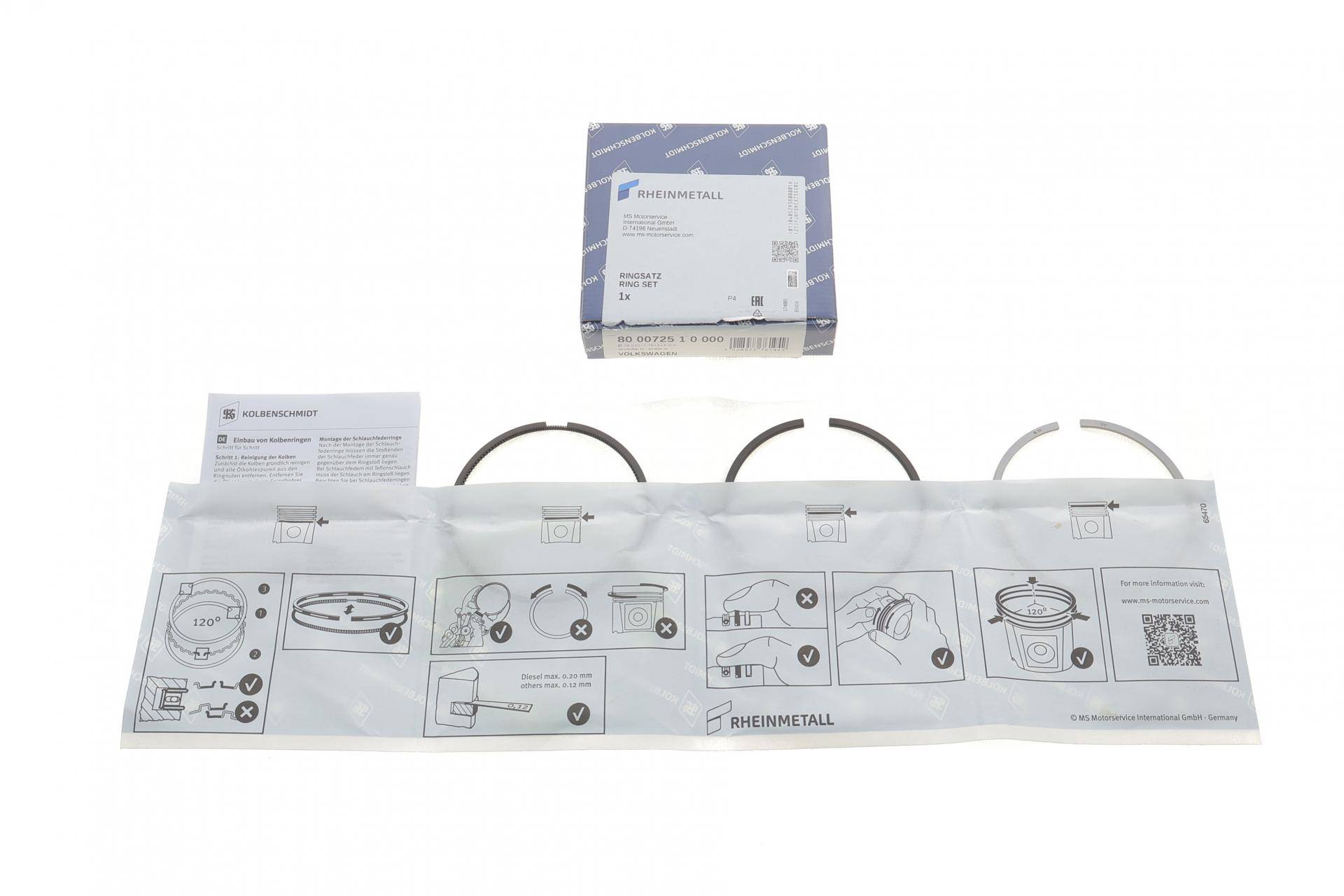 Кільця поршневі VW Caddy/Golf/T4 1.9TDI/2.4D (79.50mm/STD) (1.75-2-3)