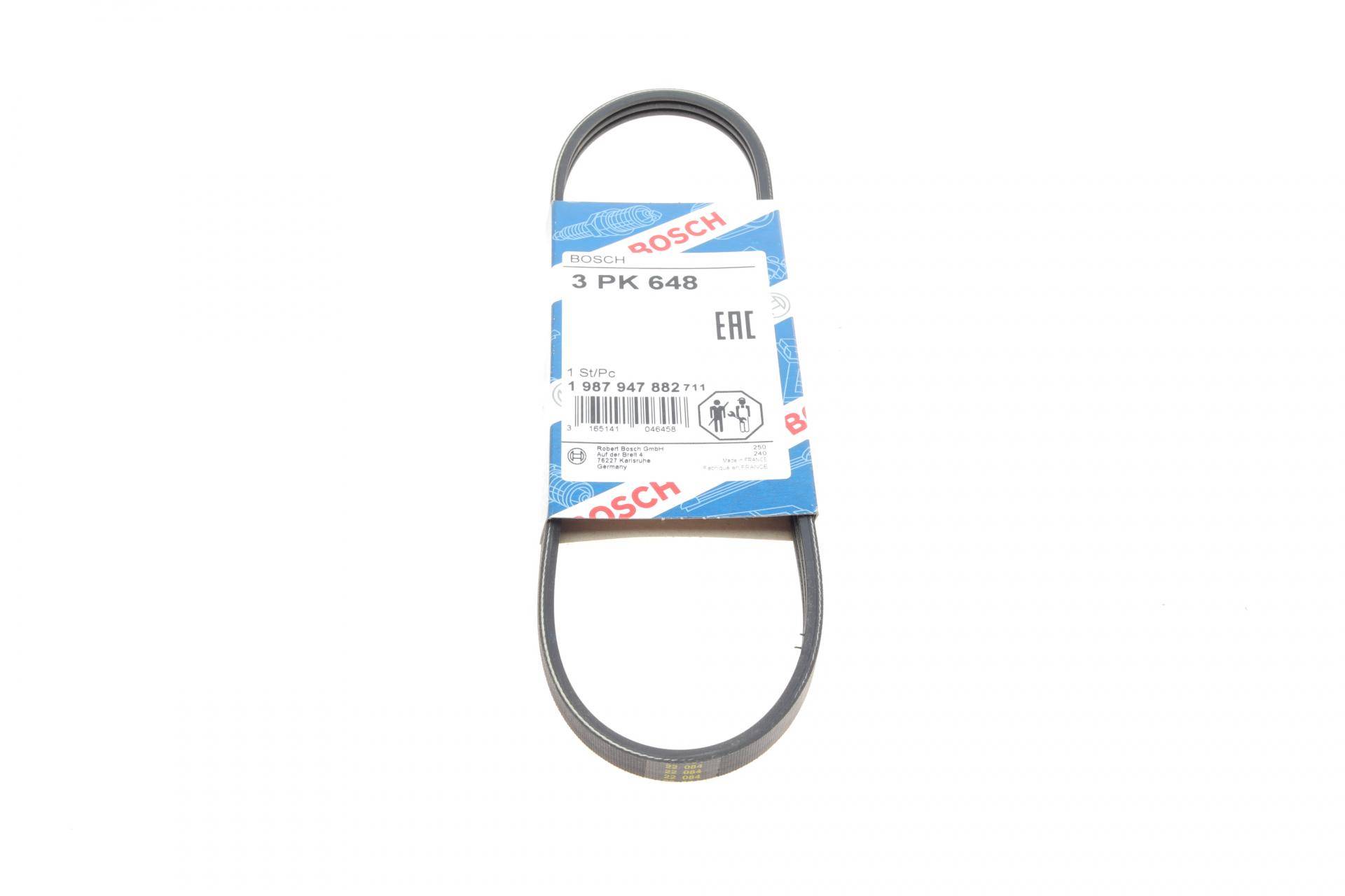 Ремінь генератора Ford Fiesta/Escort 1.8D 88-95/Mondeo 2.5-3.0 V6 24V 00-07 (3PK648)