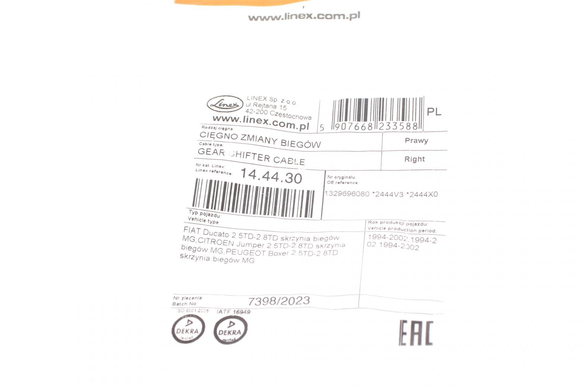 Трос куліси Fiat Ducato 2.5/2.8D/TD 98-02 (960/703 мм) (R)