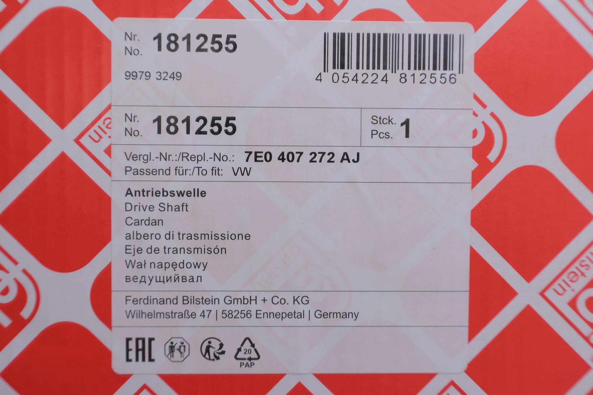 Піввісь (передня) VW T5 2.0 i/1.9 TDI 03-15 (R) (26x38x860)