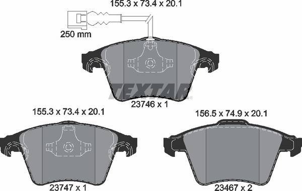 Колодки гальмівні (передні) VW Multivan/T5 03-/T6 15- (Teves) Q+ (з датчиком)