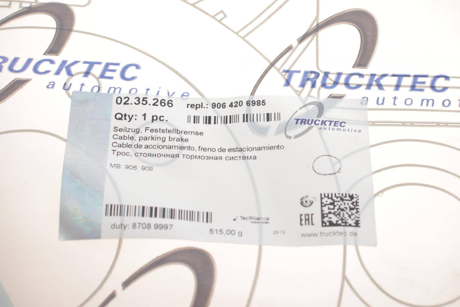 Трос ручника (задній) MB Sprinter 209-519 CDI 06- (1706/1447mm)