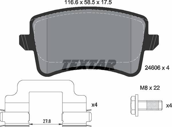 Колодки гальмівні (задні) Audi A4/A5/Q5 07- (Lucas; 330mm) Q+