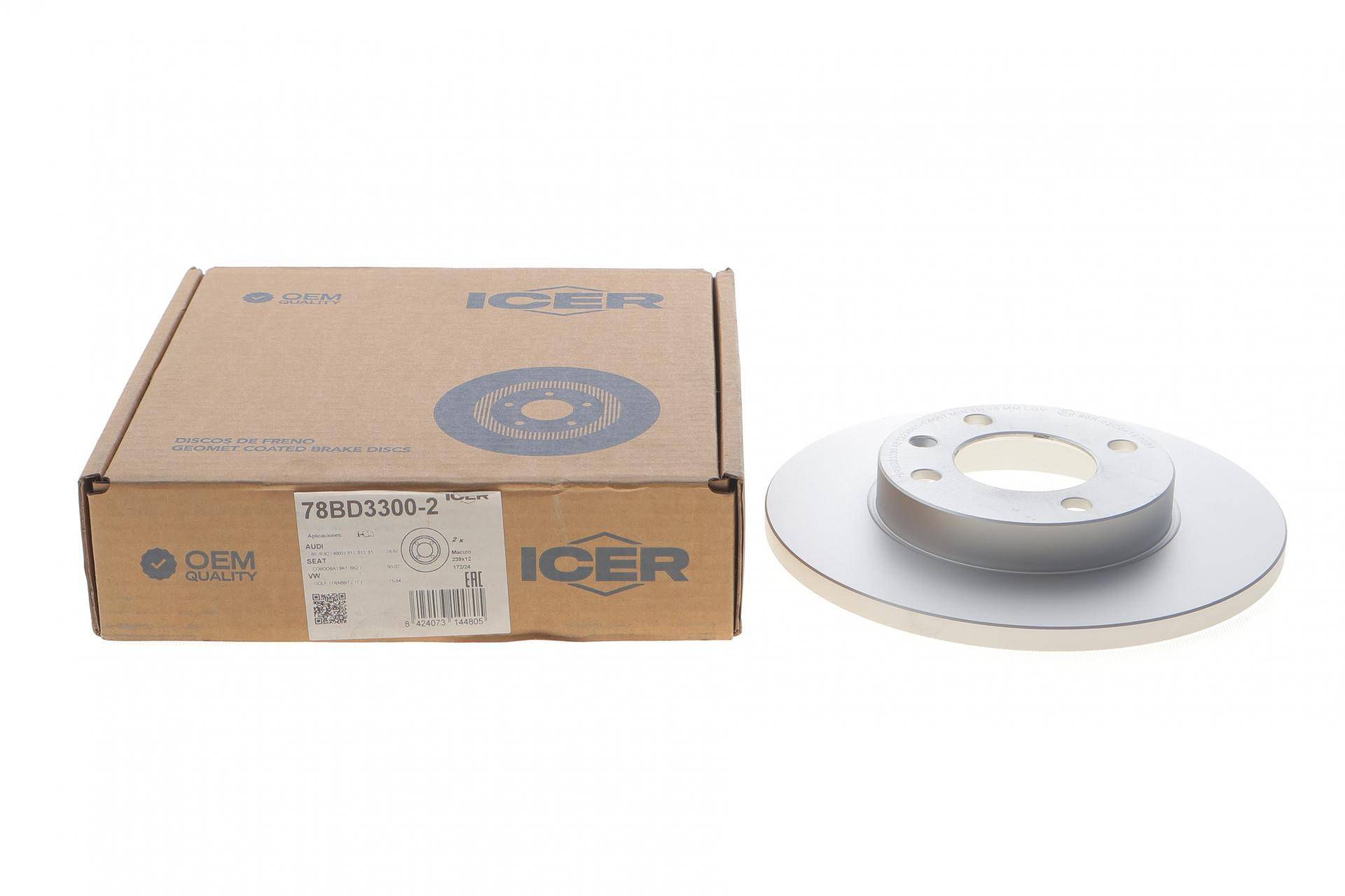 Диск гальмівний (передній) VW Caddy 82-92/Golf 74-99/Passat 73-88/Polo 95-02 (239x12)(з покр)(повний)