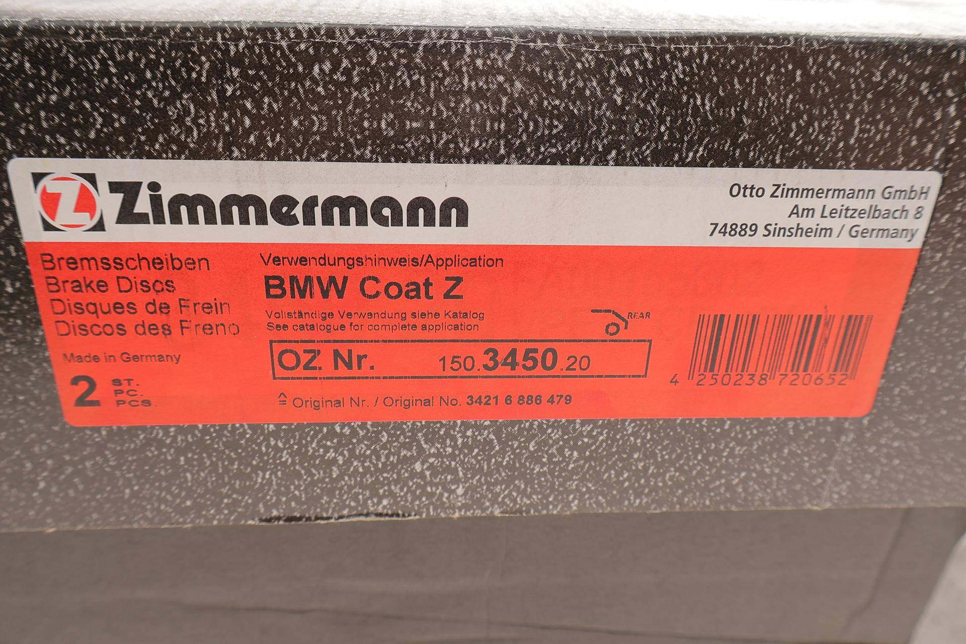 Диск гальмівний (задній) BMW X5 (E70/F15) 07-/X6 (F16) 09- (320x20) (з покриттям) (вентильований)