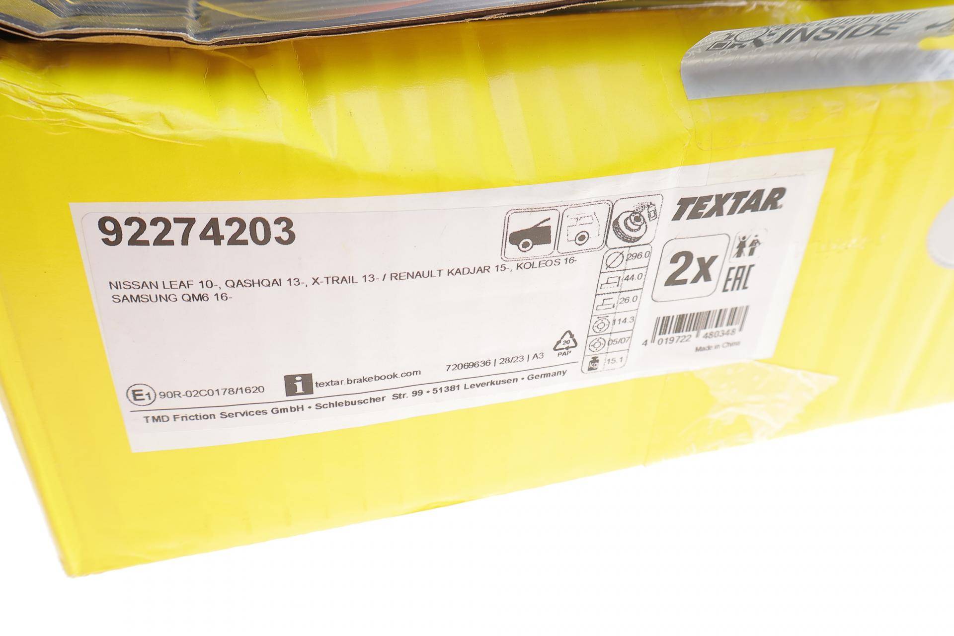 Диск гальмівний (передній) Nissan Qashqai II/X-trail 13-/ Leaf 14-/ Renault Kadjar 13- (296x26) PRO