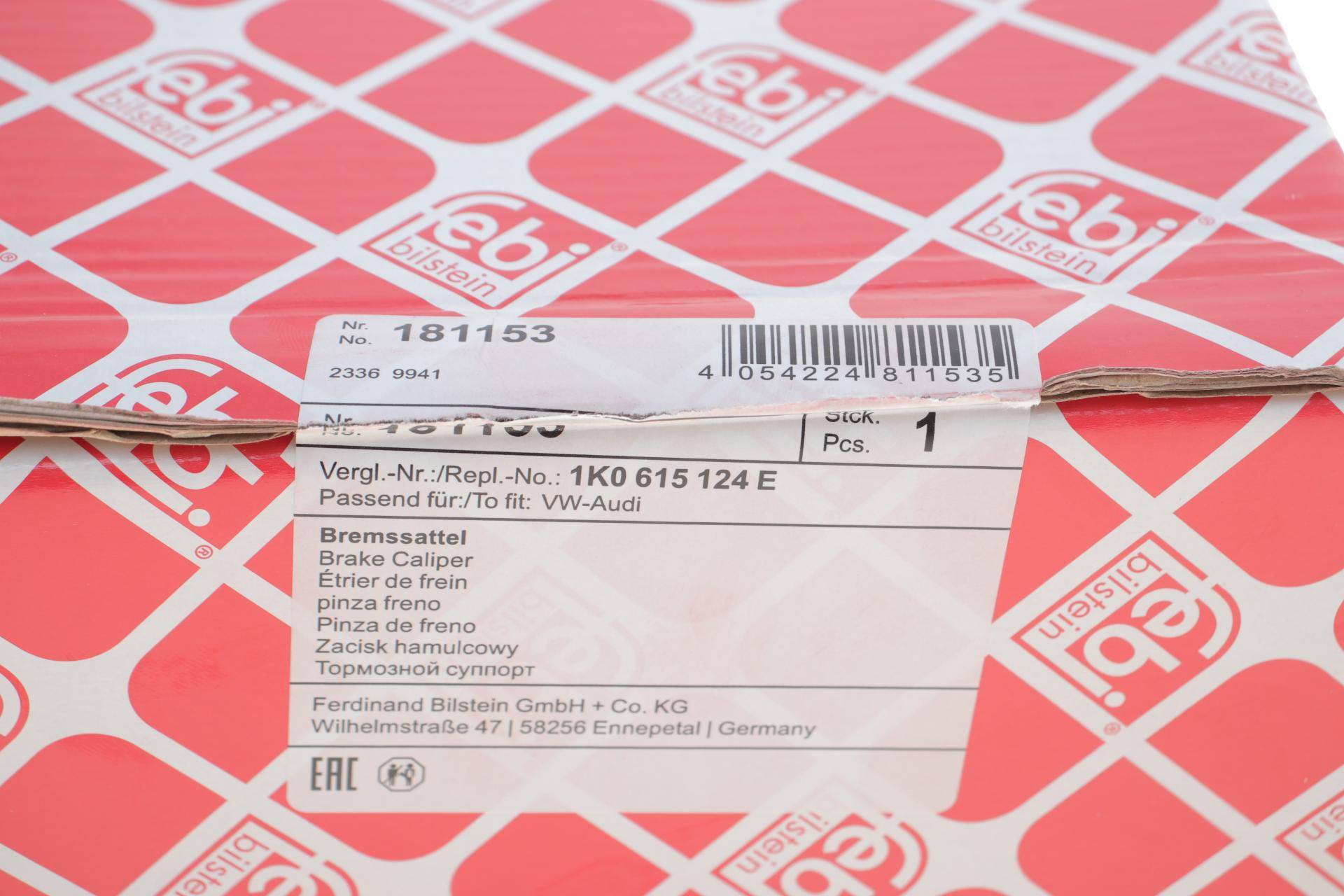 Суппорт гальмівний (передній) (R) Audi A1/A3/VW Caddy/Skoda Fabia/Octavia 04-15 (d=54mm)