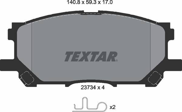 Колодки гальмівні (передні) Lexus RX 03- (Akebono) (140.8x59.3)