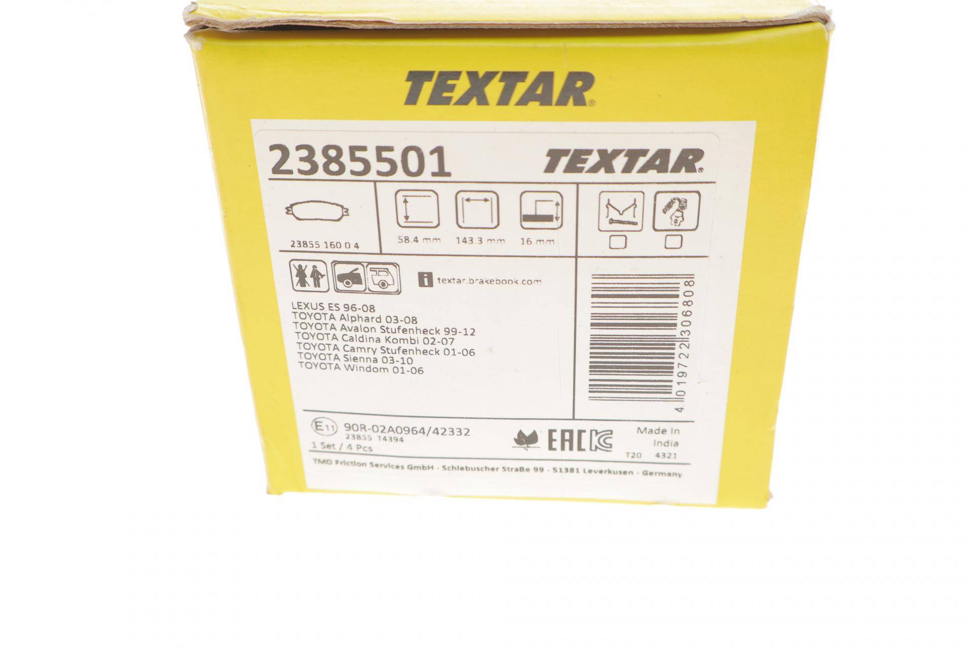 Колодки гальмівні (передні) Toyota Camry/Lexus ES 01-08 (Akebono)