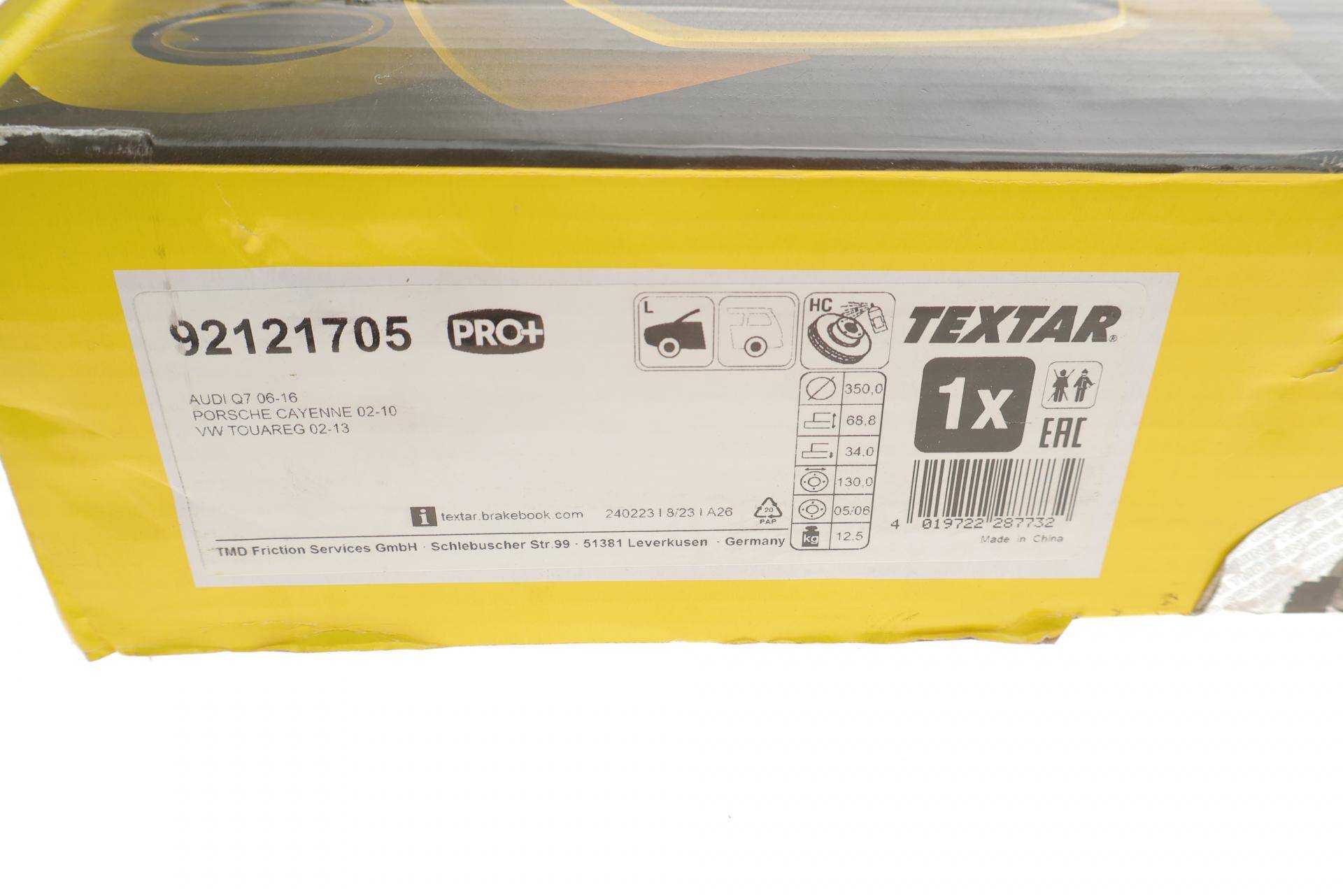 Диск гальмівний (передній) Audi Q7 06-15/Porsche Cayenne 02-/VW Touareg 02-10 (350x34) (L) PRO+