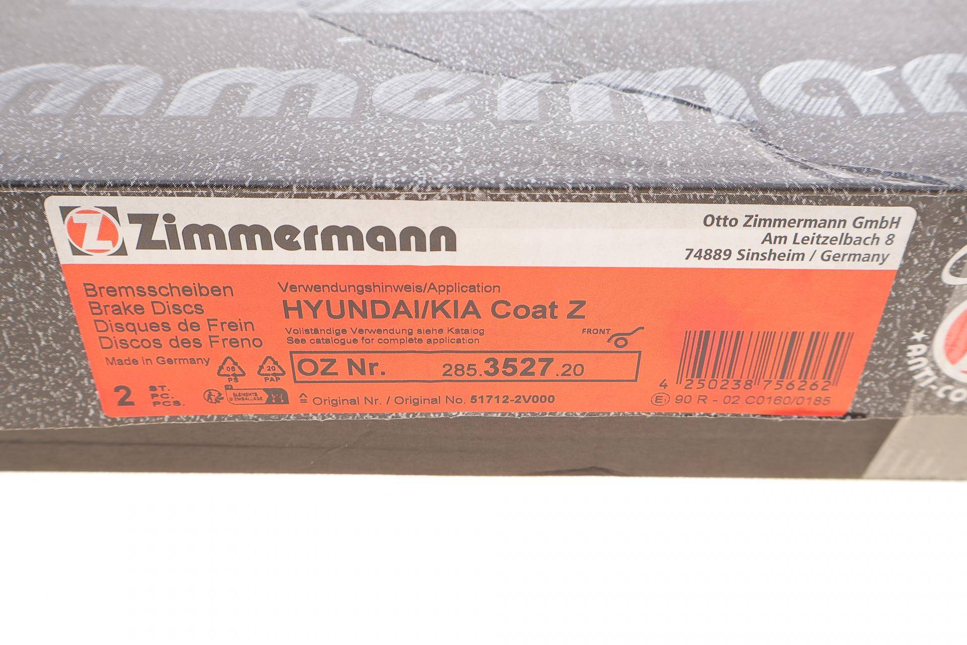 Диск гальмівний (передній) Hyundai Elantra/I30 II 11-/Kia Cee'D/ Cerato III 13- (280x23) (з покр.)