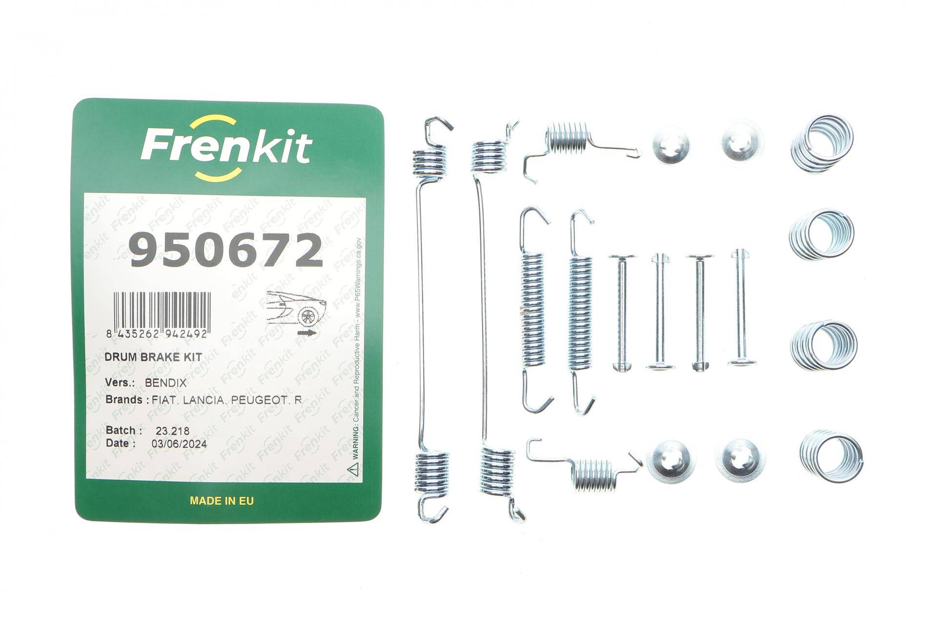 Комплект пружинок колодок ручника Renault Clio /Peugeot 206 1.1-1.9TD 98- (Bendix)