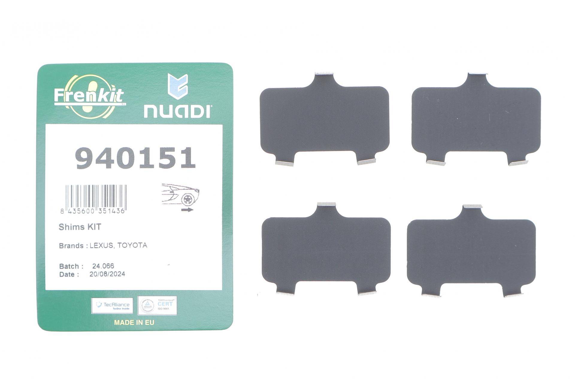 Комплект протискрипних пластин (задніх) Toyota Camry/Rav4 IV 05-/Avalon 12-18/Lexus ES 06-18