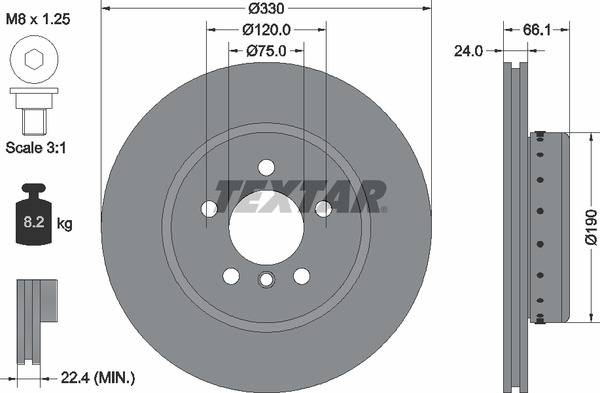 Диск гальмівний (передній) BMW 5 (F10/F11/F18) 10- (330x24) PRO+