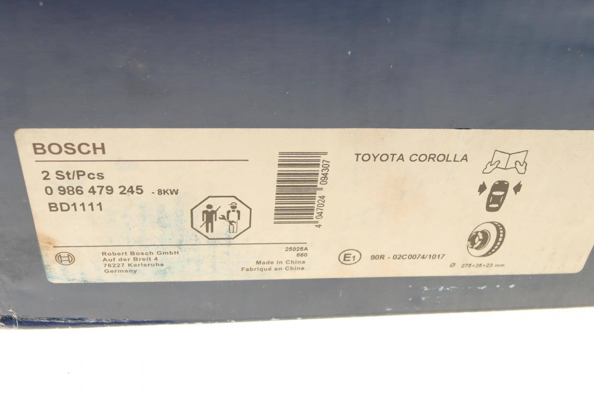 Диск гальмівний (передній) Toyota Corolla 00-18 (275x25)