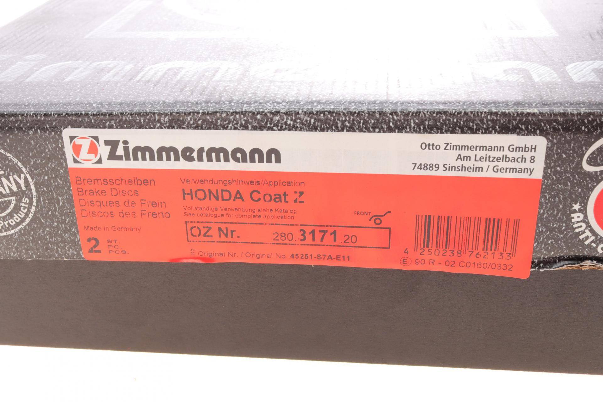 Диск гальмівний (передній) Honda Civic 05- (282x23) (з покриттям) (вентильований)