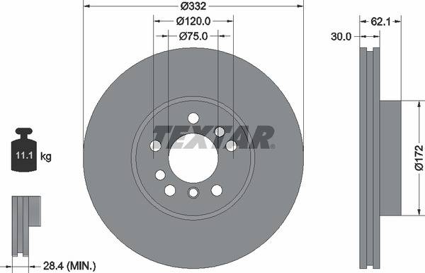 Диск гальмівний (передній) BMW X5 (E53) 00- (332x30) PRO+