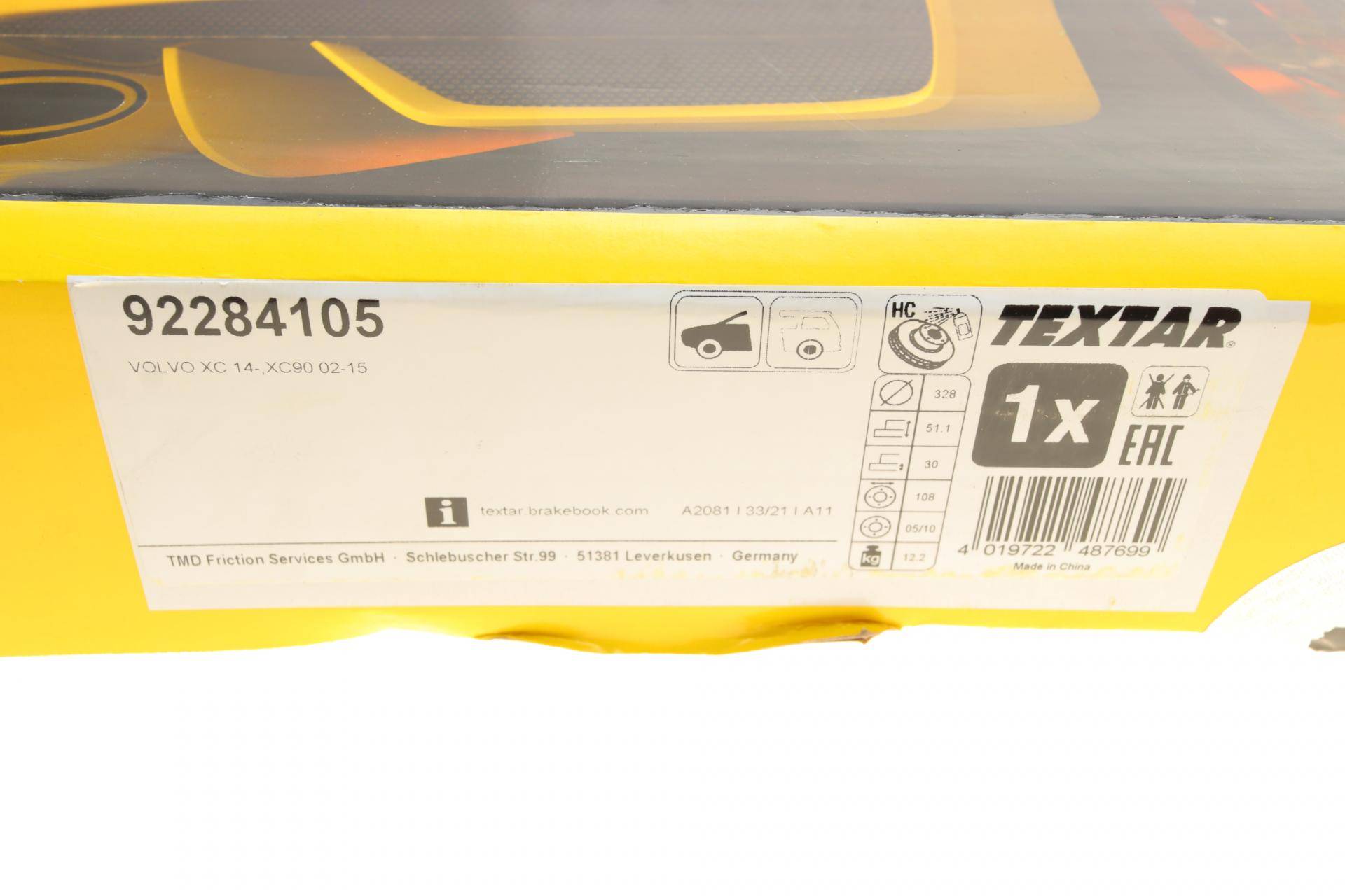 Диск тормозной (передний) Volvo XC90 02-15 (328x30) PRO+