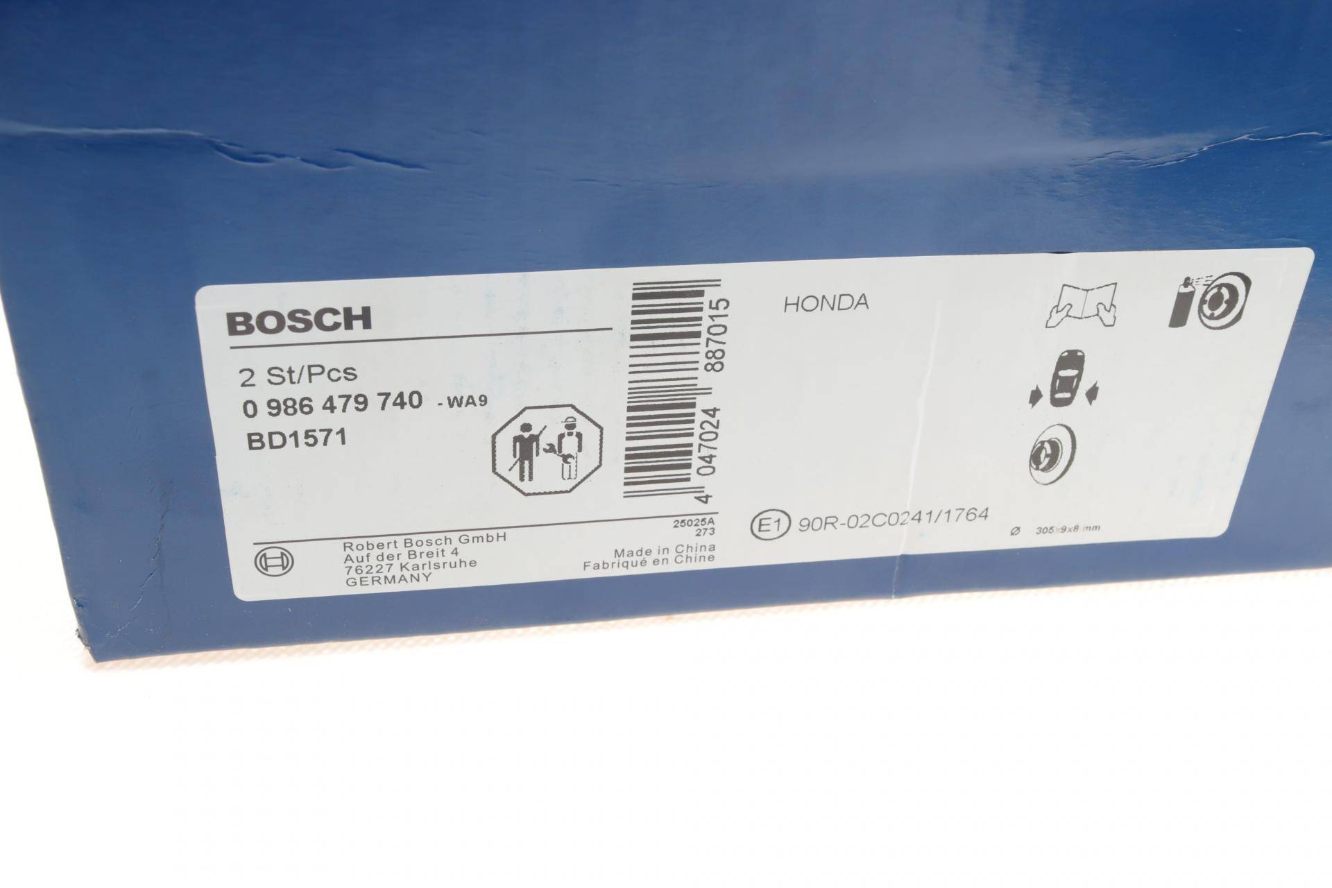 Диск гальмівний (задній) Honda Accord VIII/IX 08- (305x9)