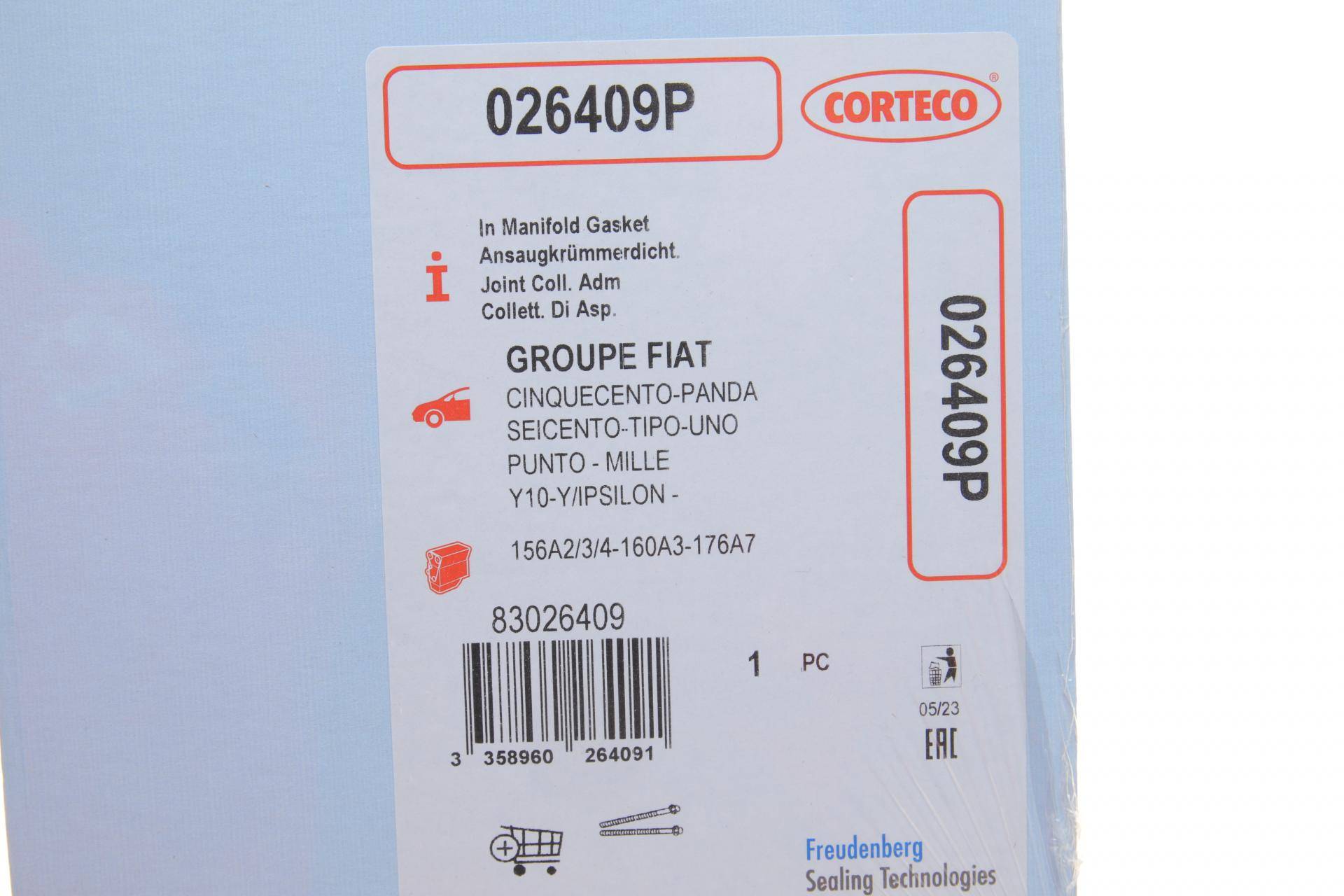 Прокладка колектора впускного Fiat Panda/Punto 1.0-1.2 86-04