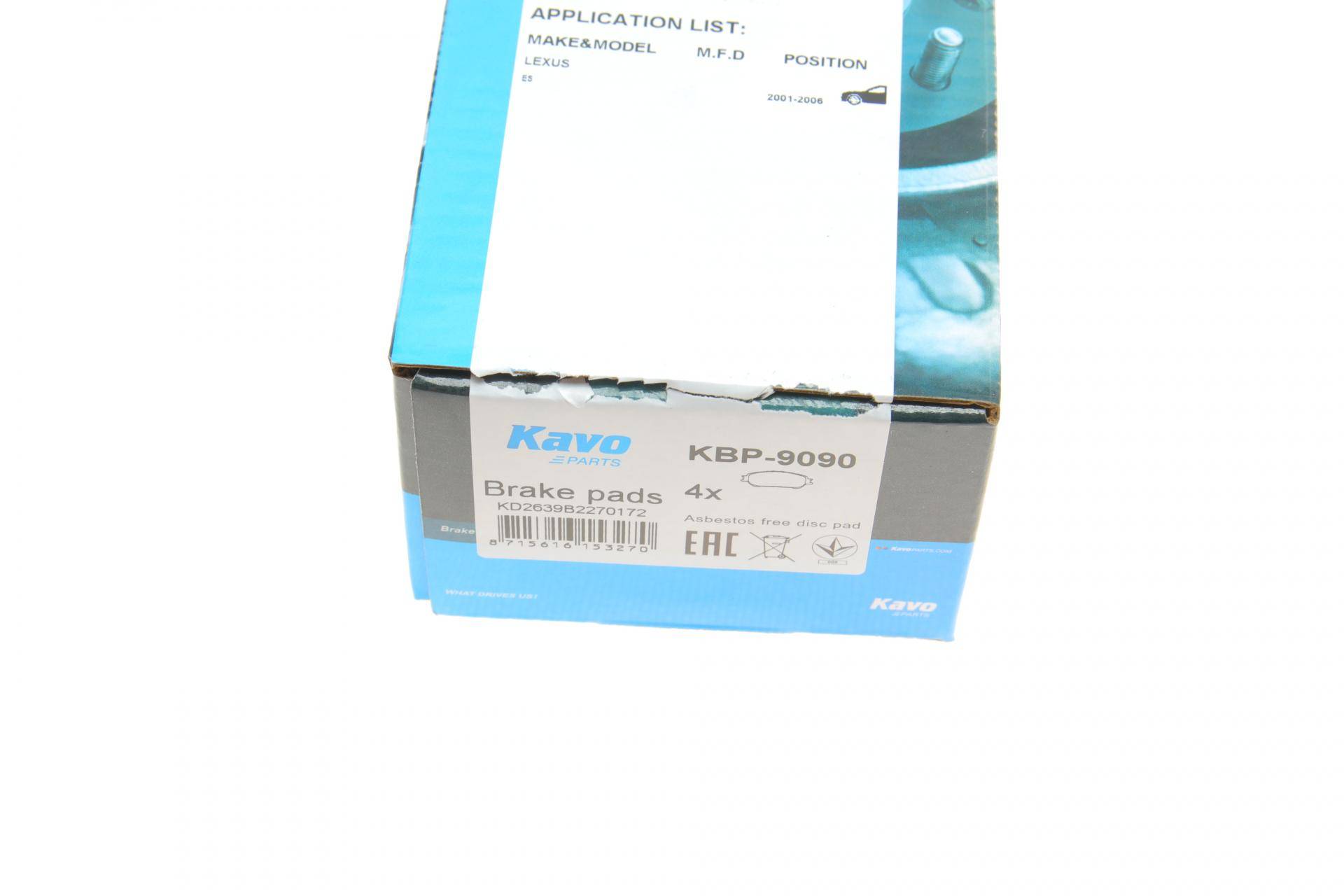Колодки тормозные (передние) Toyota Camry/Lexus ES 01-08 (Akebono)