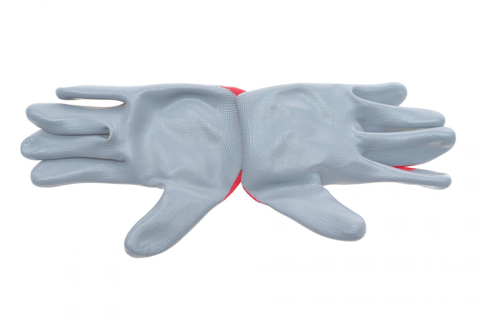 Рукавиці з нітриловим покриттям (M) RED NITRILE