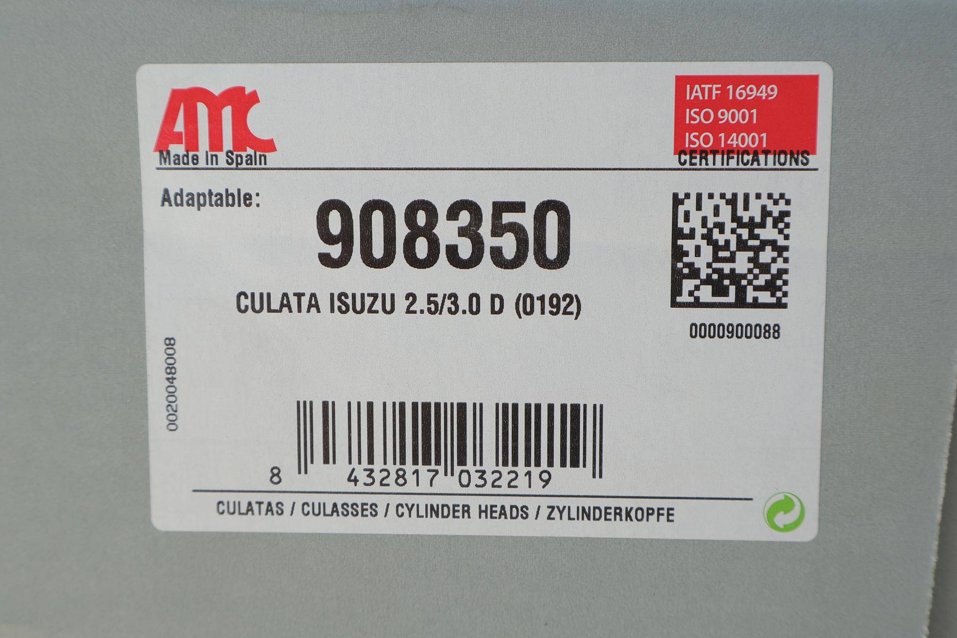 Головка блоку циліндрів Isuzu D-Max 2.5/3.0 DiTD/CRDi 07-18