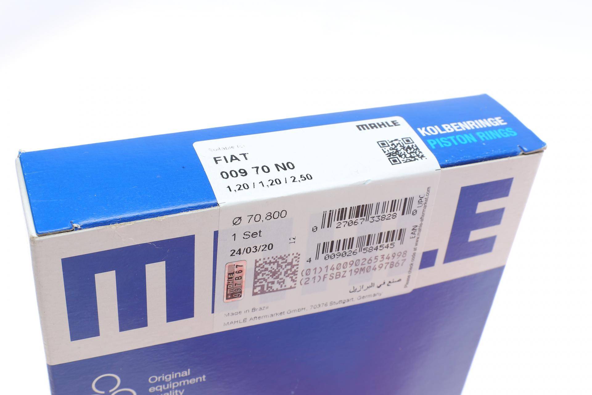 Кільця поршневі Fiat Punto/Bravo 1.2i 93-09 (70.80mm/STD) (1.19-1.2-2.5)