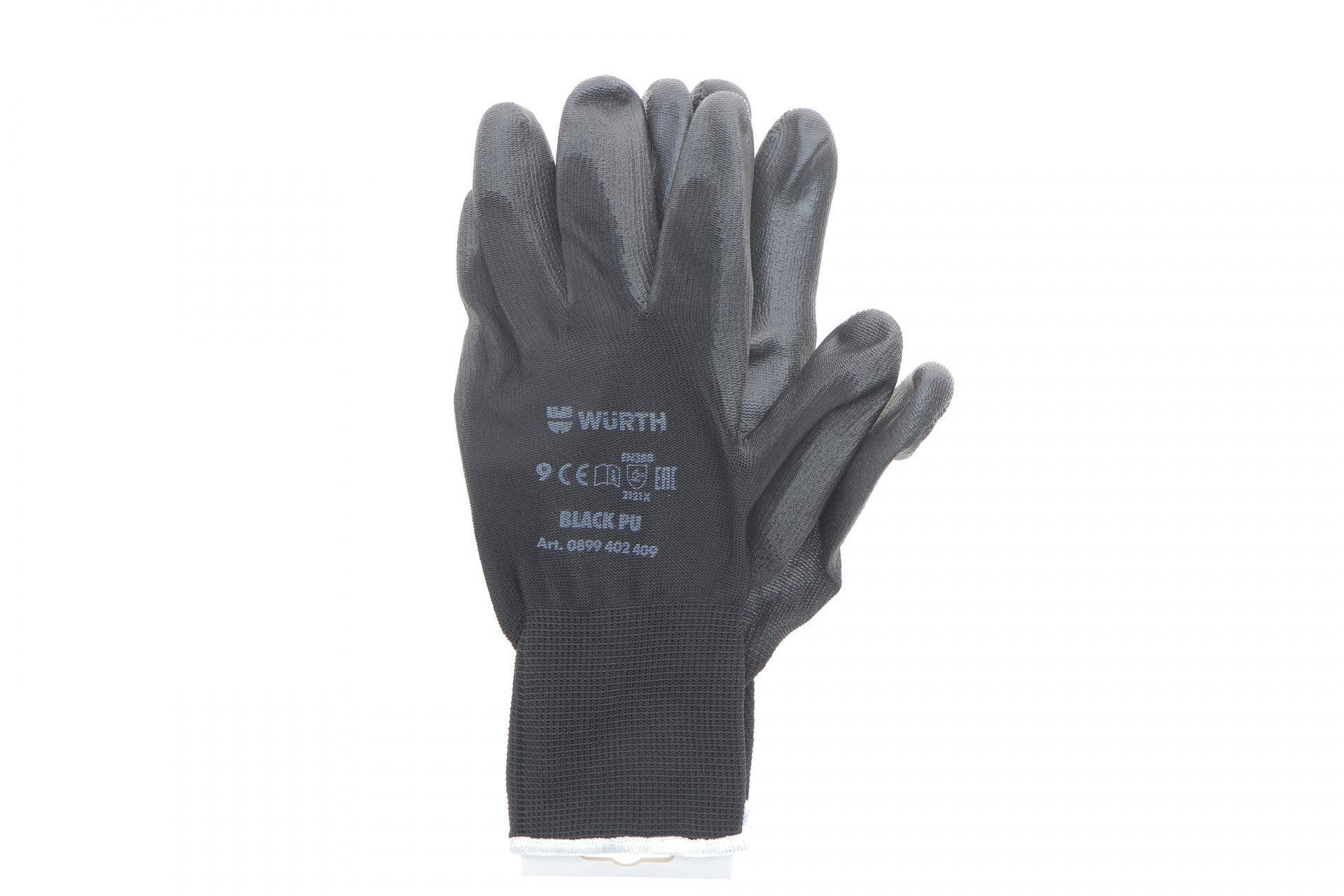 Рукавиці з поліуретановим покриттям (L) Black PU