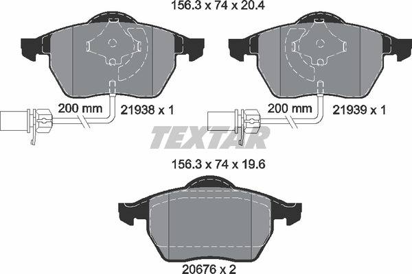 Колодки тормозные (передние) Audi A4/A6/VW Passat 96-05 (Teves) Q+ (с датчиками)